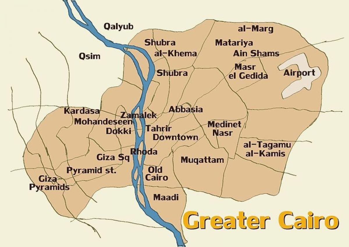 Bản đồ của cairo và khu vực xung quanh