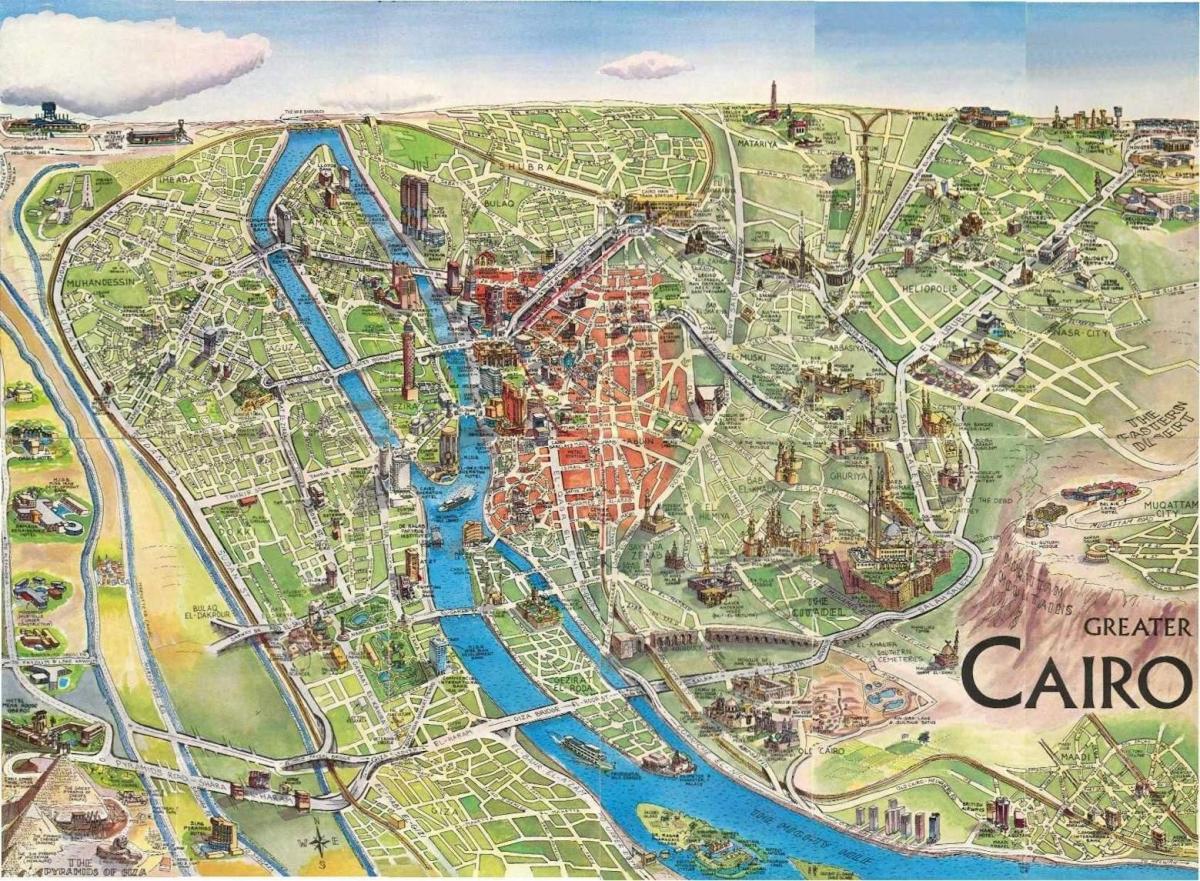 Bản đồ của khách du lịch cairo ai cập