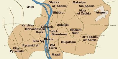 Bản đồ của cairo và khu vực xung quanh